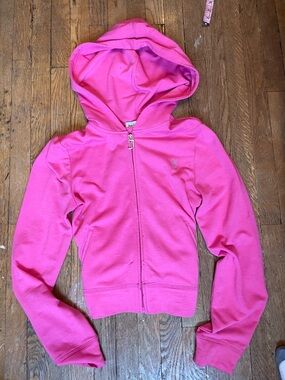 Juicy Couture Hot Pink Hooded Zip Sweatshirt